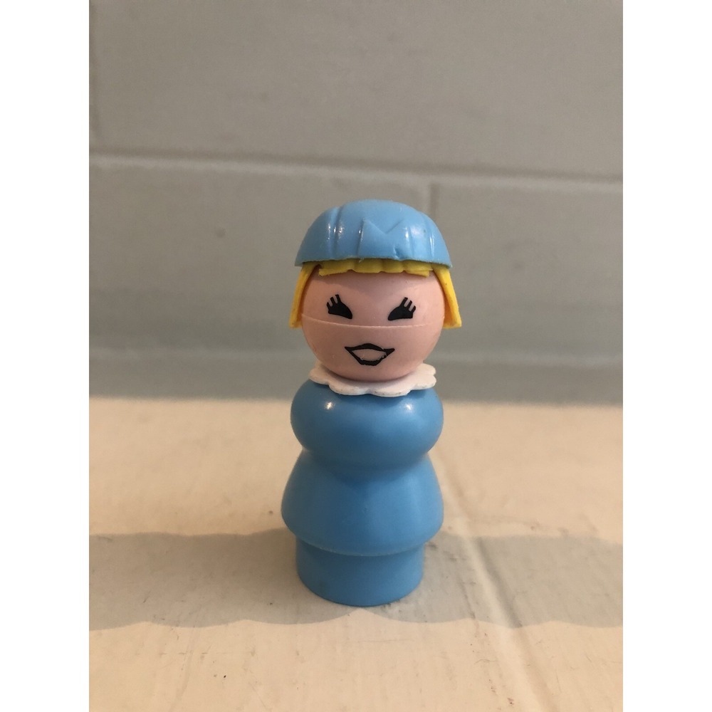 Vintage 1980 Fisher Price Little People 2502 Airport Blue Stewardess Blonde